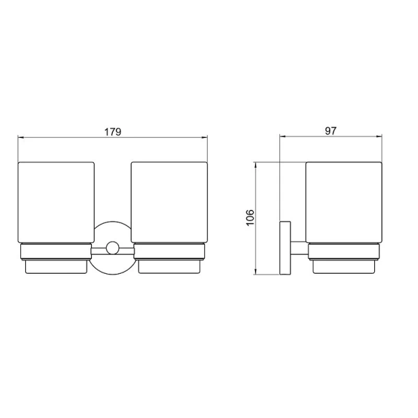 Стакан для ванной Акватек Бетта хром - фото 2