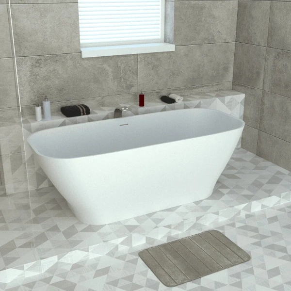 Ванна из искусственного камня Radostone Ernica VERA10000170, 170 x 70 см, цвет белый матовый, овальные - фото 5