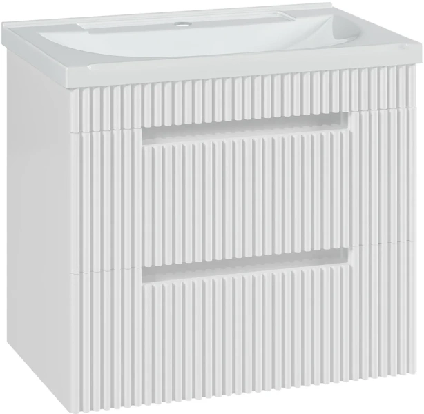 Тумба под раковину подвесная Brevita Ariana 60 см белая, моноблок - фото 5