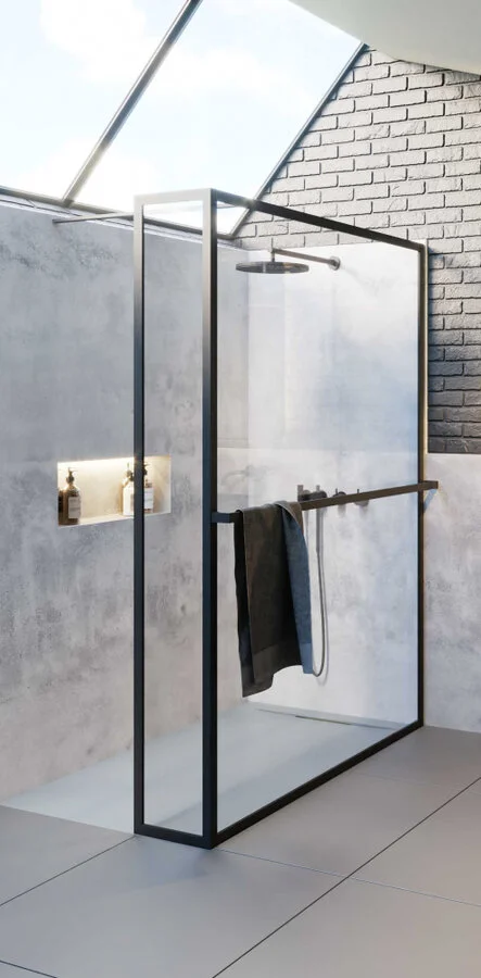 Душевая перегородка черная Riho Lucid GD402 90x200 см, другие - фото 3