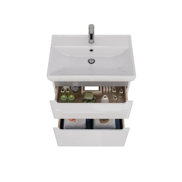 Тумба с раковиной Lemark Buno LM04B70T 70 см направляющие с доводчиком, моноблок - фото 5