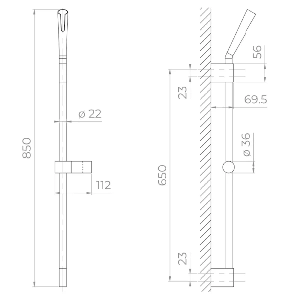 Штанга для душа RGW Shower Panels SP-253 с регулируемым держателем - фото 4