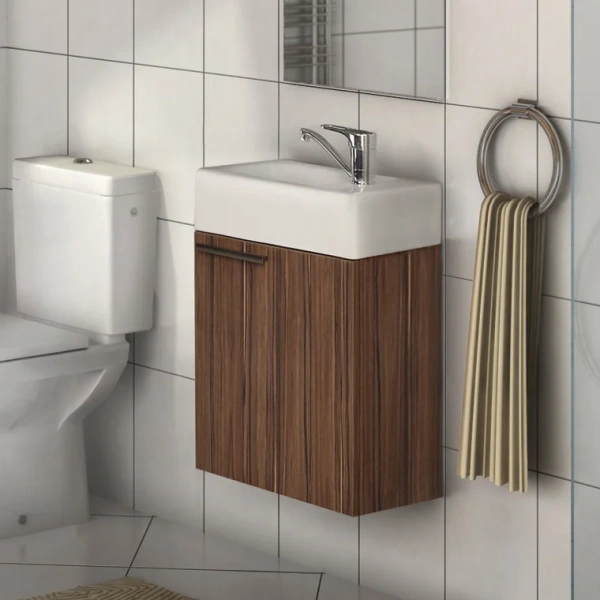 Тумба с раковиной подвесная Акватон Эклипс 1A172701EK560 46 см с одной распашной дверцей