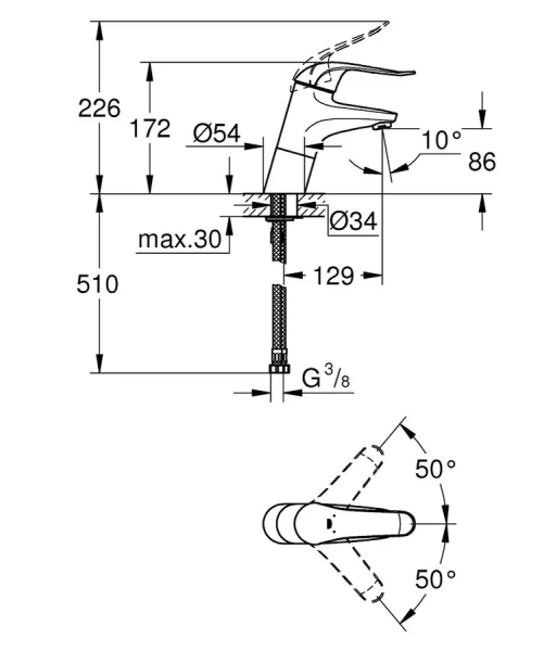 Смеситель для раковины Grohe Euroeco Special 32765000 - фото 2