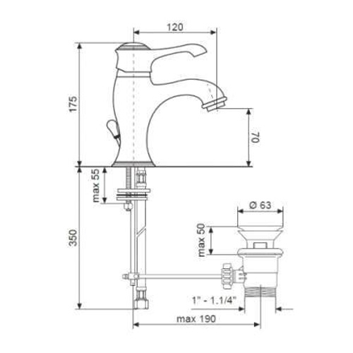 Смеситель для раковины Emmevi Tiffany 6003 - фото 4