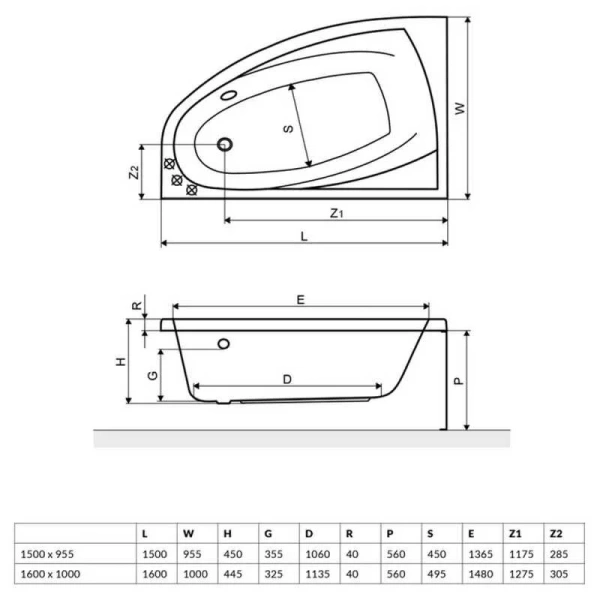 Ванна акриловая Excellent Aquaria Comfort 150 x 95 см, белый, левая, WAEX.AQL15WH, без гидромассажа, недорогие - фото 5