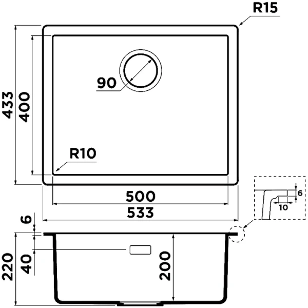 Мойка для кухни Omoikiri Yamakawa 55-Integra-AZ 55 см azur blue, врезные - фото 2