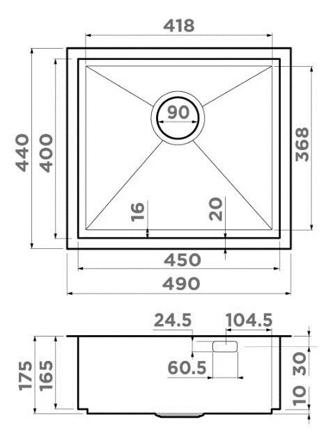 Мойка для кухни Omoikiri Kasen 49-16-INT 499705 49 см интегрированная - фото 2