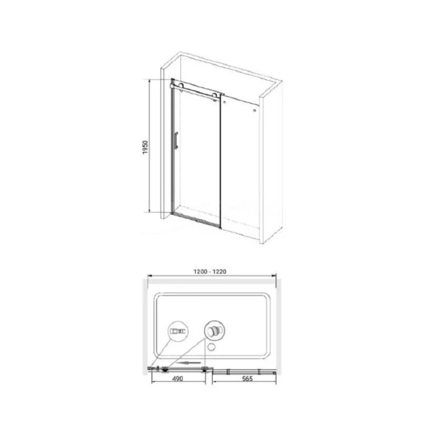 Душевая дверь в нишу RGW Tornado TO-14 120 см раздвижная, профиль хром - фото 2