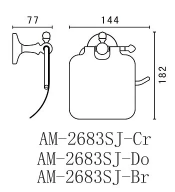 Бумагодержатель, золото, Art&Max Antic Crystal, по запросу - фото 2