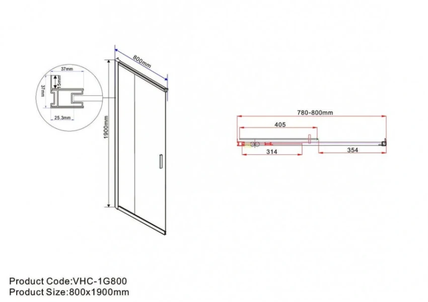 Душевой уголок Vincea Garda 120х80 см профиль черный, стекло тонированное, черные - фото 4