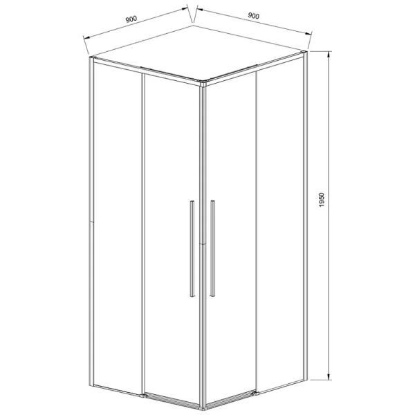 Душевой уголок Vincea Slim-N 90х90 см профиль вороненая сталь, квадратные - фото 2