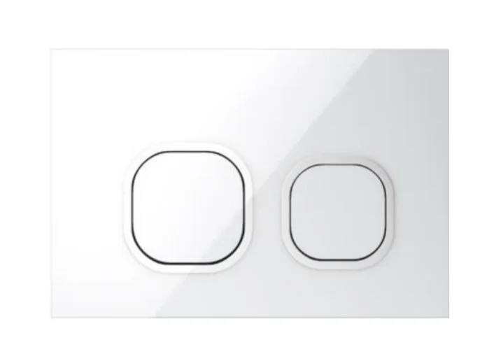 Клавиша смыва IDDIS Uniglass белая глянцевая/кольца белые матовые - фото 3