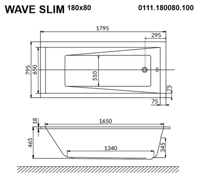Ванна гидромассажная Whitecross Wave Slim 180 х 80 см, SMART NANO, золото, белый, 0111.180080.100.SMARTNANO.GL - фото 3