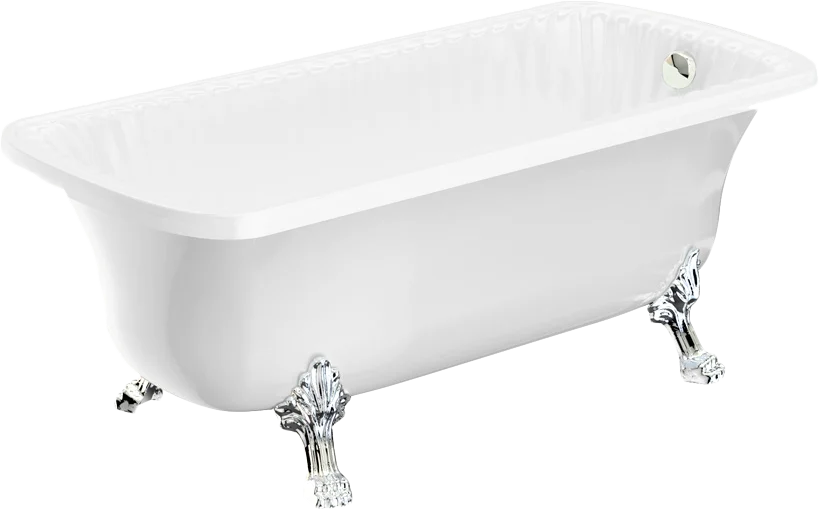 Ванна из искусственного камня Migliore Olivia 174х80 см фурнитура хром - фото 1