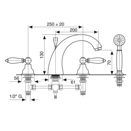 Смеситель для ванны Emmevi Deco Ceramic 121120 - фото 4