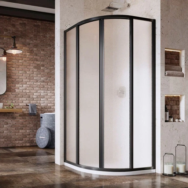 Душевой уголок Ravak Supernova 80x80 см профиль черный, стекло матовое - фото 1