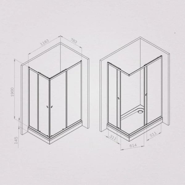 Душевой уголок Am.Pm Sunny 120x80 см хром матовый - фото 2