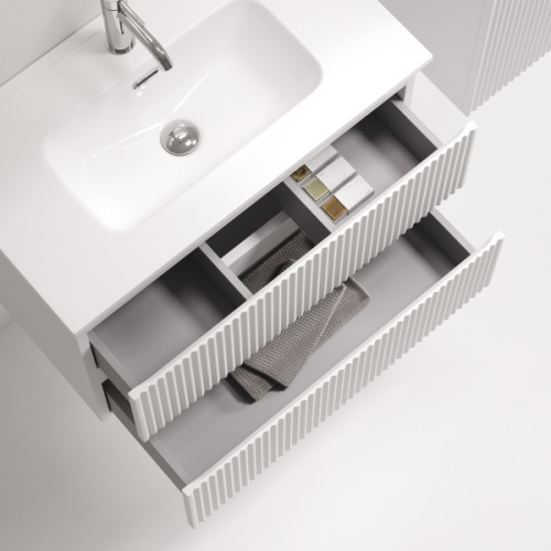 Тумба под раковину подвесная Sancos Snob R 70 см bianco, современная, hi-tech - фото 3