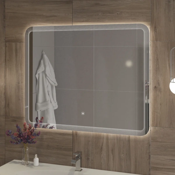 Зеркало с подсветкой Cezares Duet 90 см прямоугольное, 90 см - фото 5