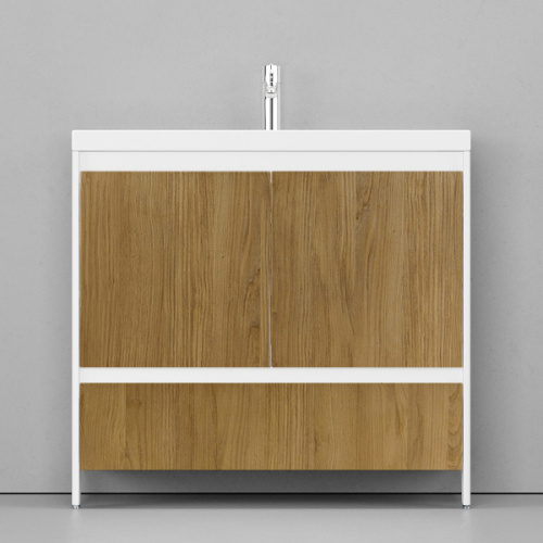 Тумба под раковину напольная Velvex Klaufs 88 см белая/шатане, по запросу - фото 2