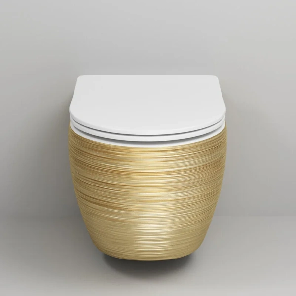 Унитаз подвесной Grossman Color золотистый/белый, цветные - фото 6