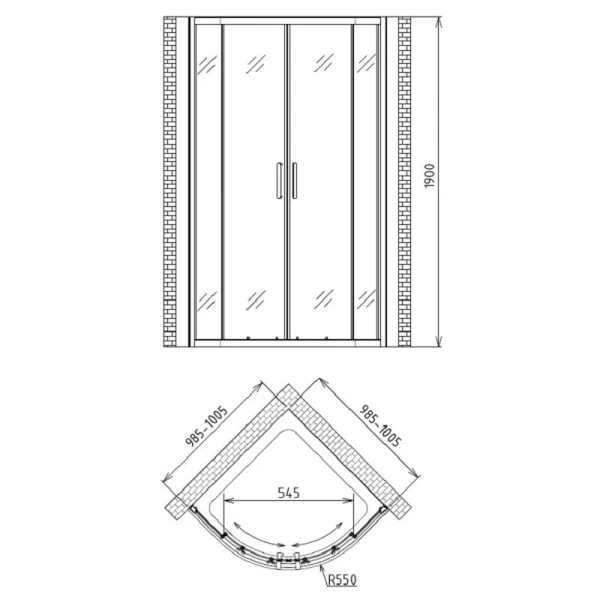 Душевой уголок Gemy Victoria 100х100 см профиль хром - фото 2