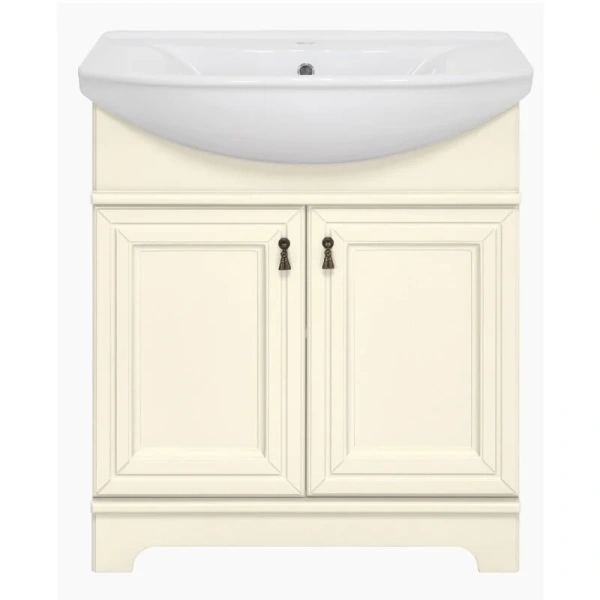 Тумба под раковину напольная Misty Лувр 75 см слоновая кость - фото 1