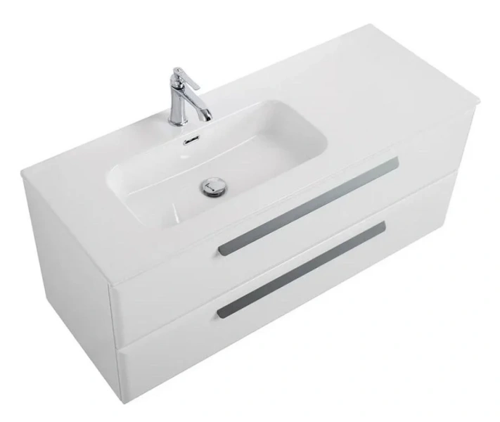 Тумба под раковину подвесная Cezares Eco 120 см Bianco Lucido, правосторонняя, 120 см - фото 6