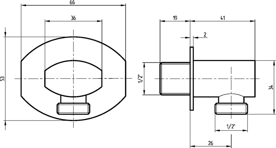 Штуцер душевой Migliore Ricambi овальный, в наличии - фото 2