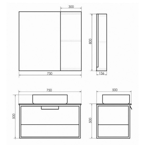 Тумба с раковиной подвесная Comforty Кёльн 75 см с черной столешницей - фото 4
