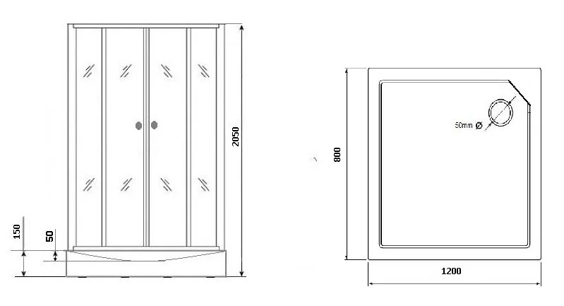 Душевая кабина Grossman Classic 120x80 см левая, прямоугольные - фото 2