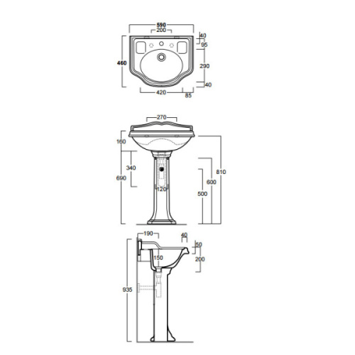 Раковина Simas Arcade 59 см белая, с 1 отверстием под смеситель - фото 4