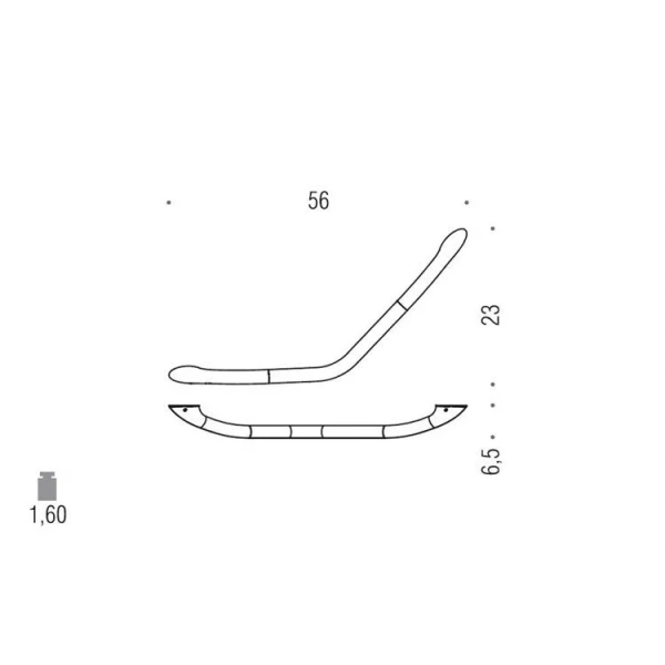 Поручень для ванной Colombo Complementi изогнутый, современные, hi-tech - фото 2