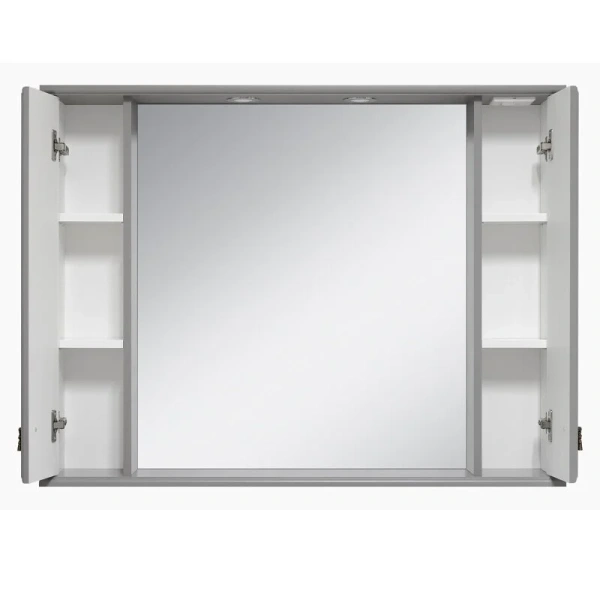 Зеркальный шкаф с подсветкой Misty Лувр 105 см серый, классические, ретро - фото 3