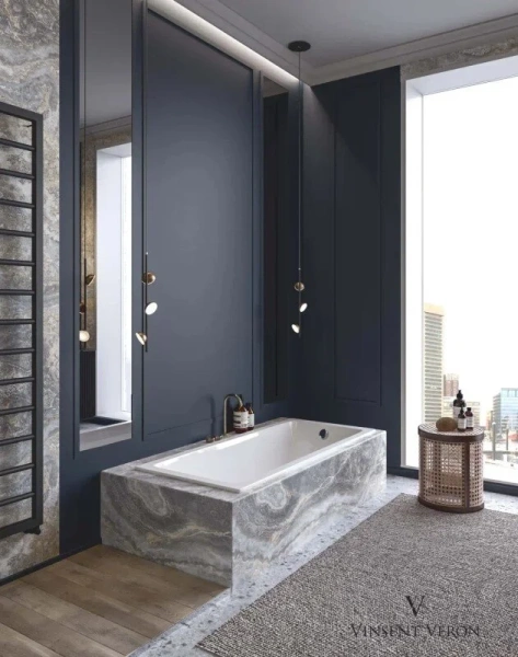 Чугунная ванна Vinsent Veron Square VSQ1407045-AS, 140 x 70 см, с антискользящим покрытием, цвет белый, прямоугольные - фото 5