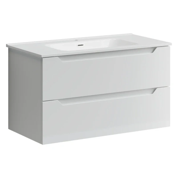 Тумба с раковиной подвесная Sancos Norma 2.0 NR2.090W 90 см с ящиками