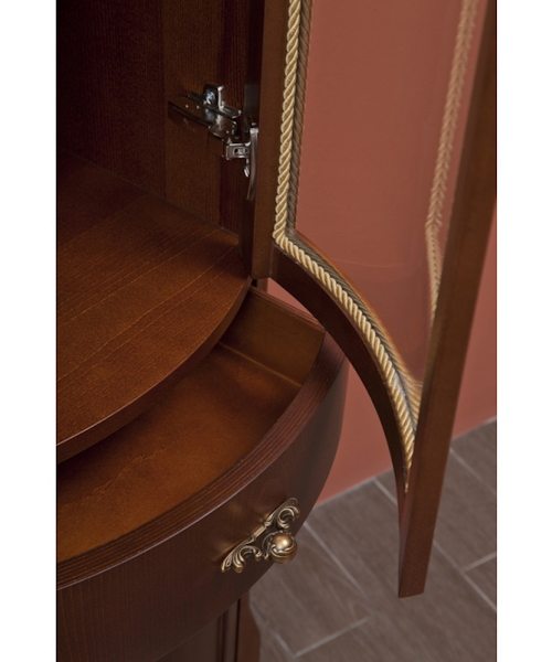 Шкаф-пенал, петли справа, цвет орех матовый, фурнитура бронза, La Beaute Nora index_1 - фото 3