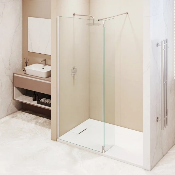 Душевая перегородка RGW Walk In WA-050 351005063 90 см прозрачное стекло, недорогие, стеклянные - фото 6