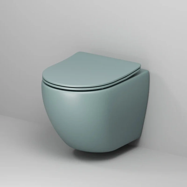 Унитаз подвесной Grossman Color мятный матовый, безободковые, сиденье с микролифтом , с антивсплеском - фото 5