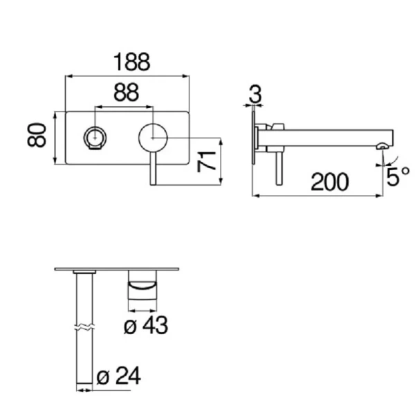Смеситель для раковины Nobili Live LV00498/1 встраиваемый - фото 2