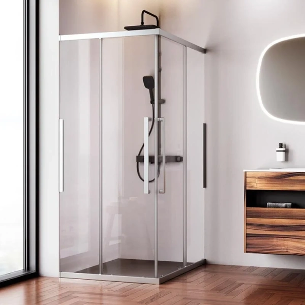 Душевой уголок Am.Pm Func 120x90 см профиль хром, стекло прозрачное, прозрачные - фото 8