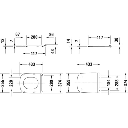 Крышка-сидение с микролифтом Duravit Durastyle петли нержавеющая сталь - фото 2