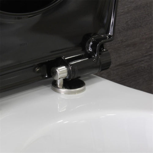 Сиденье для унитаза GSI Classic soft-close черное, фурнитура хром, по запросу - фото 2