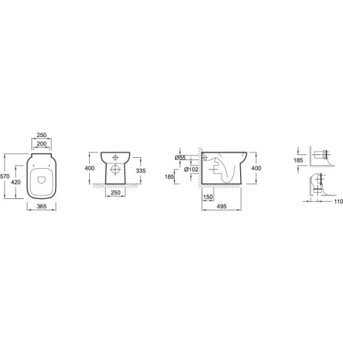 Унитаз приставной, цвет белый, Jacob Delafon REPLAY - фото 3