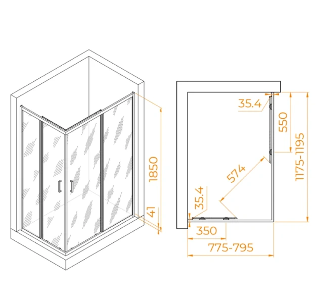 Душевой уголок RGW Passage PA-146 020814682-1 120х80 см прямоугольный - фото 4
