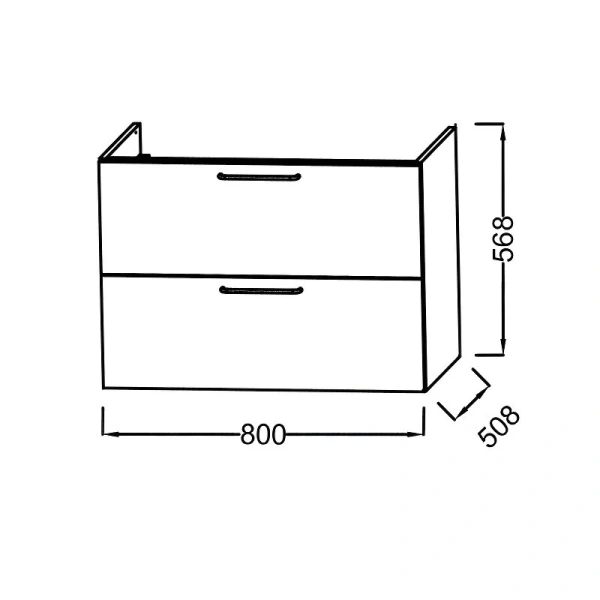 Тумба под раковину подвесная Jacob Delafon Odeon Rive Gauche 80 см два ящика ручки хром, в наличии - фото 2