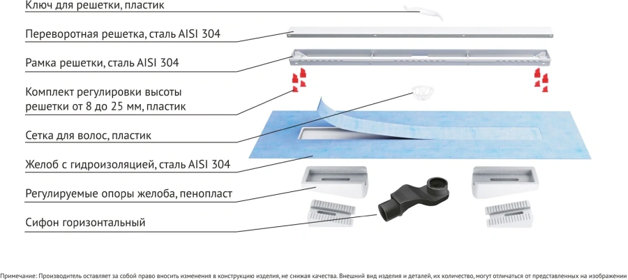 Душевой лоток BERGES B1 Keramik 50 см хром матовый, в наличии - фото 7