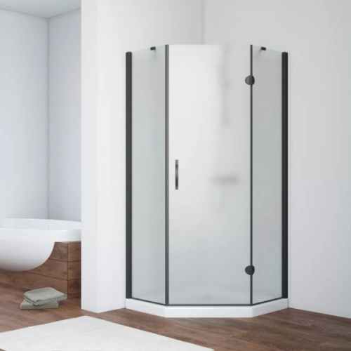 Душевой уголок стекло сатин Vegas-glass AFA-Pen 100 10 R, стеклянные, угловые, без поддона - фото 6