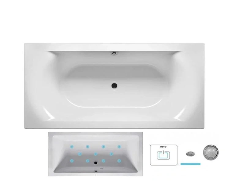 Ванна гидромассажная Riho Linares 190 x 90 см, AIR2 - фото 1